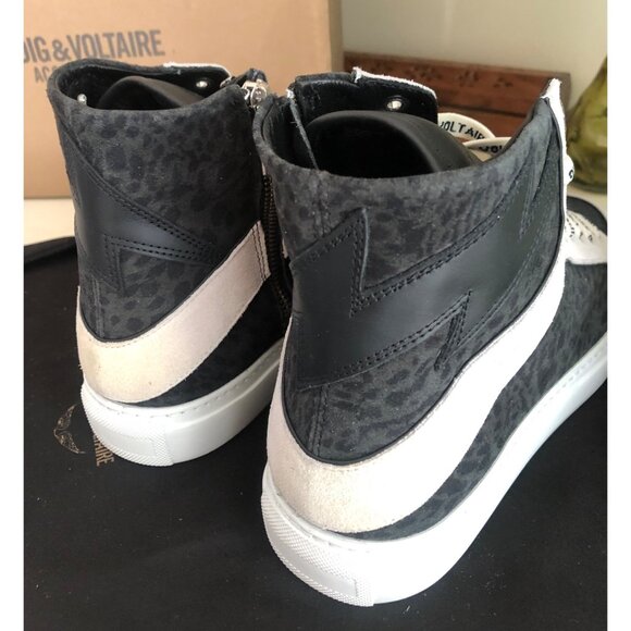 NIB ZADIG & VOLTAIRE High Flash High-top Sneakers SIZE 39 / US 8 - Picture 12 of 15